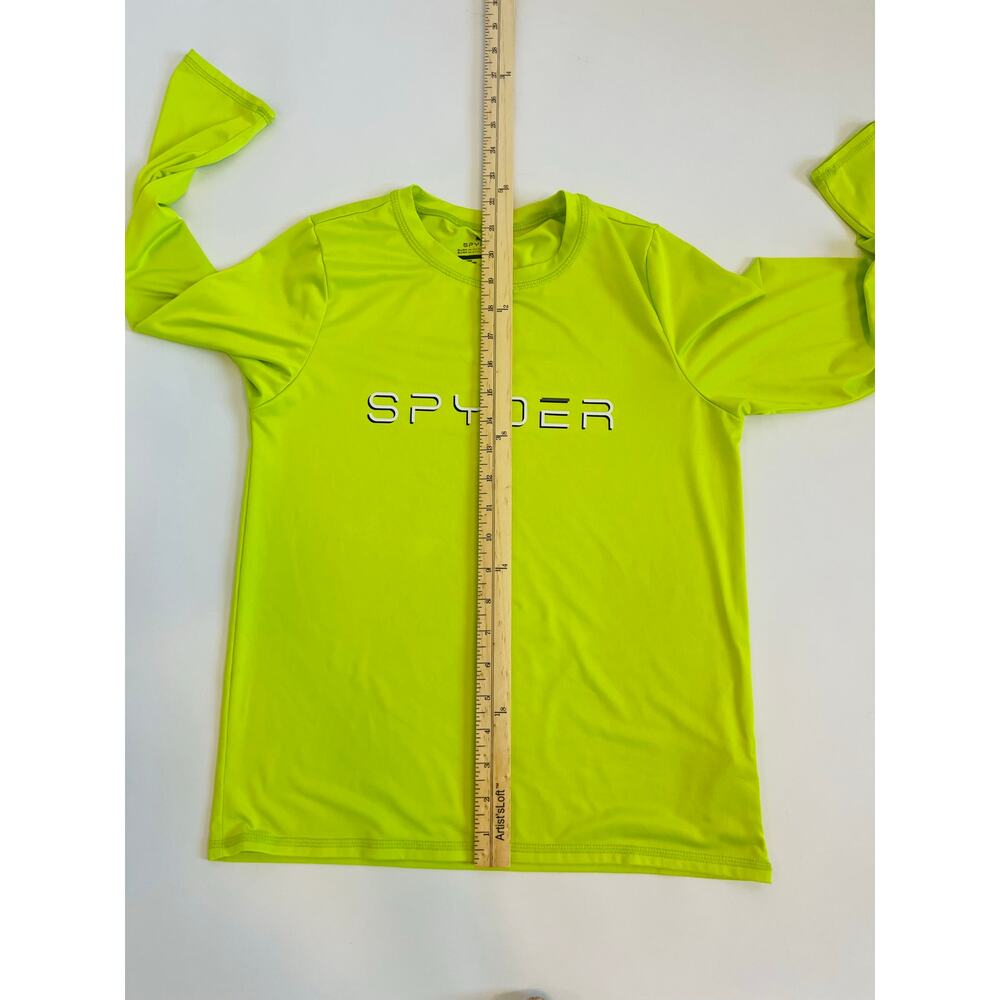 SPYDER UNISEX SURF SWIM LONG SLEEVE CREW NECK ATHLETIC SHIRT LIME GREEN SIZE L - Picture 6 of 9